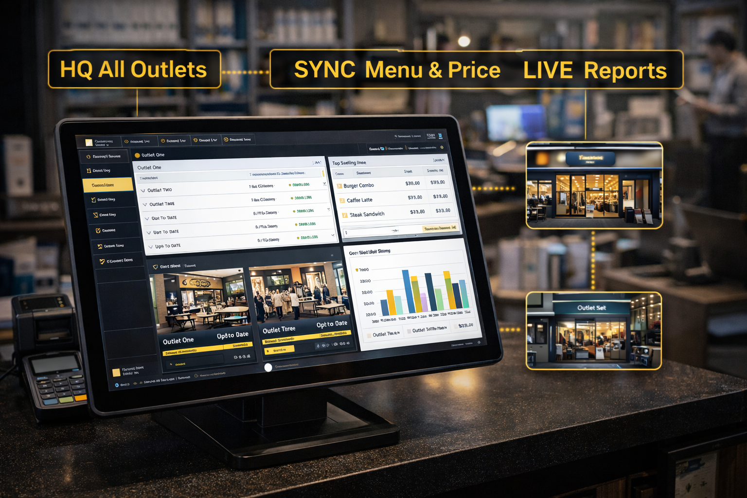 Multi-outlet HQ dashboard preview